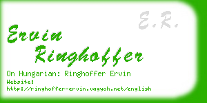 ervin ringhoffer business card